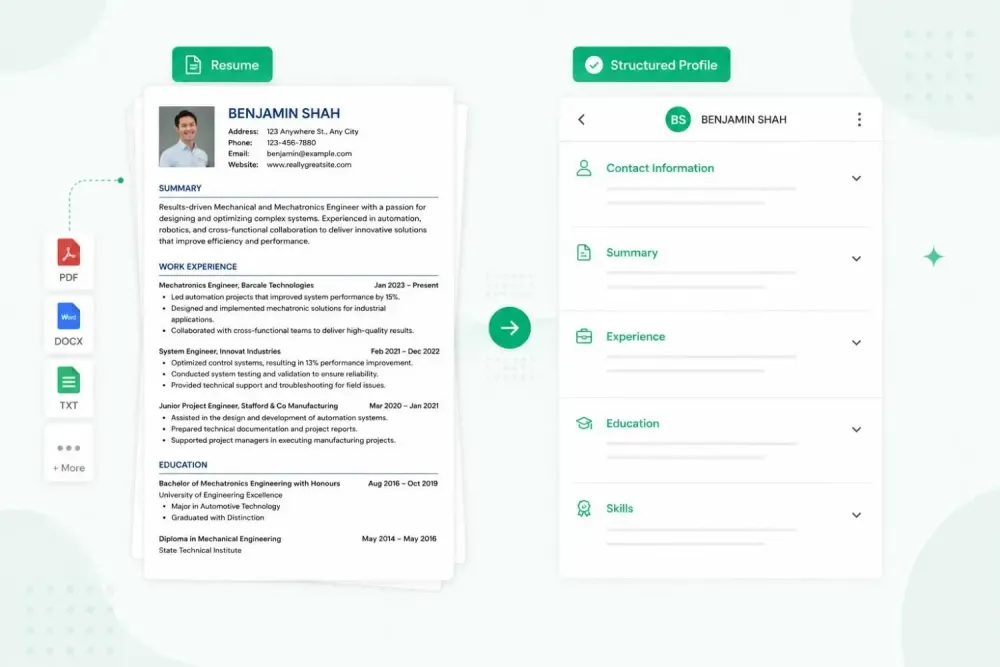 Resume Parsing to Extract Profile Details